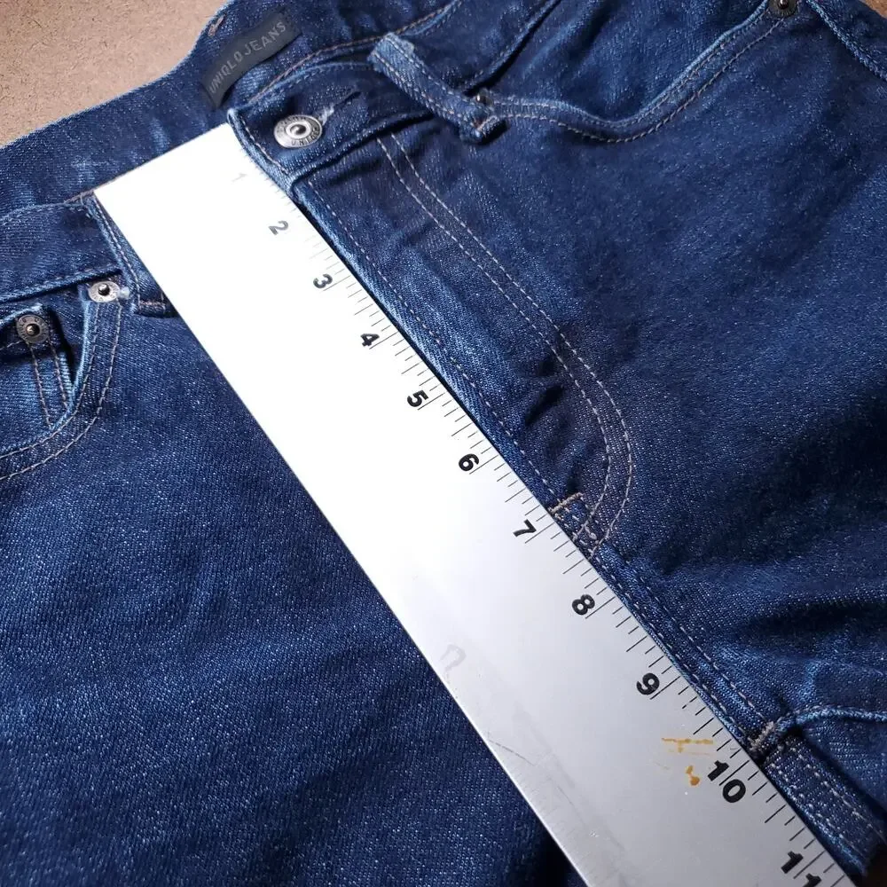 Uniqlo Selvedge Slim Straight Jeans Men 30 Blue 23.5